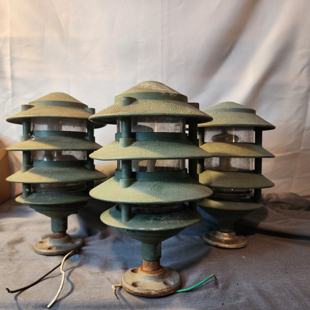 Vintage 3 Tier Pagoda Outdoor Lights, QTY 3